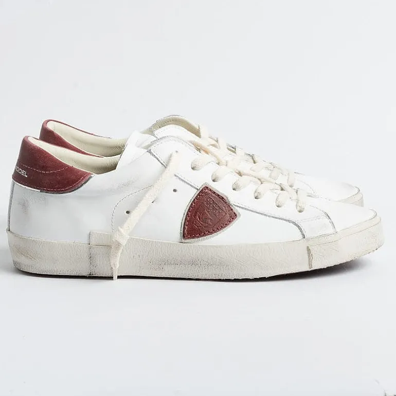 Philippe Model Paris Sneakers*Philippe Model - Sneakers Prlu Vp17- Parisx - White Bordeaux
