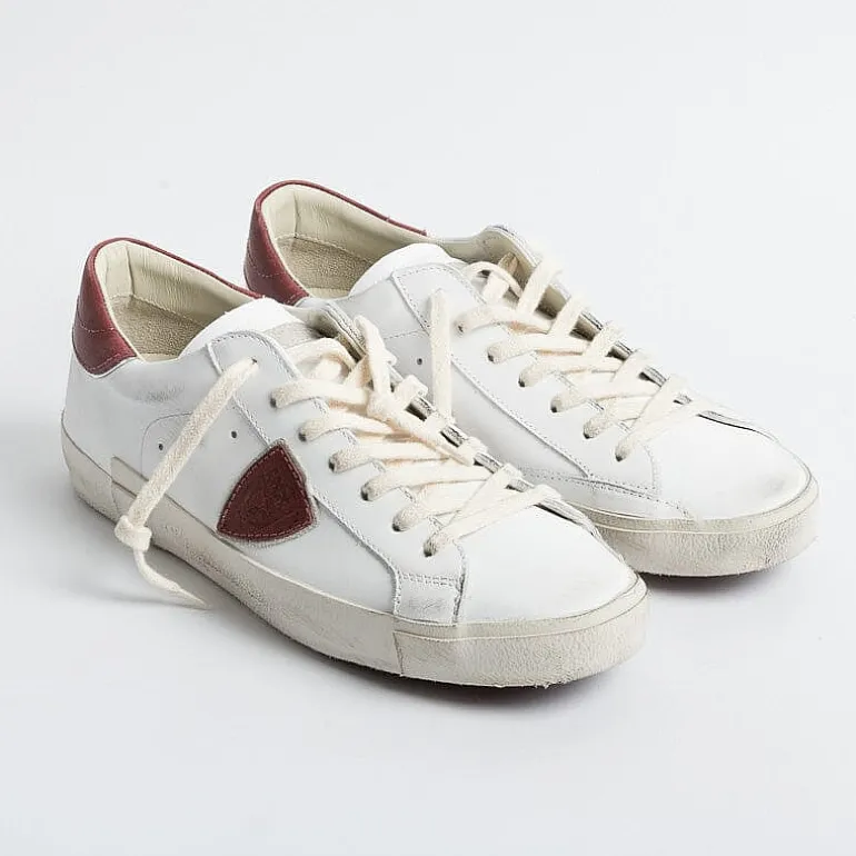 Philippe Model Paris Sneakers*Philippe Model - Sneakers Prlu Vp17- Parisx - White Bordeaux