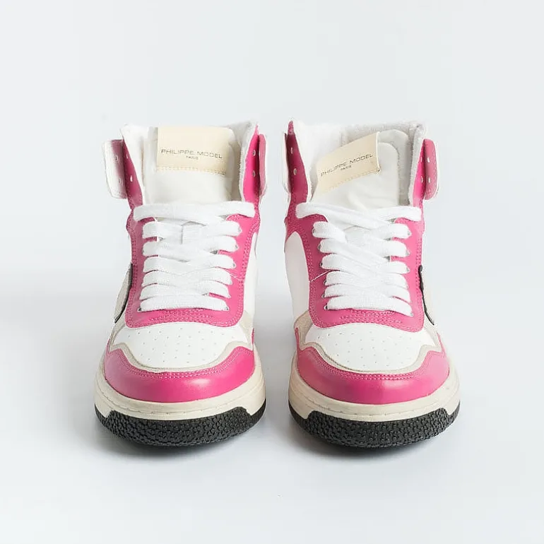 Philippe Model Paris Sneakers*Philippe Model - Sneakers Lyhd Cl03 - Lyon - Mix Blanc Fuchsia