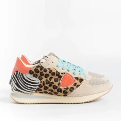 Philippe Model Paris Sneakers*Philippe Model - Sneakers Tzld An10 - Tropez - Pop Animal Orange