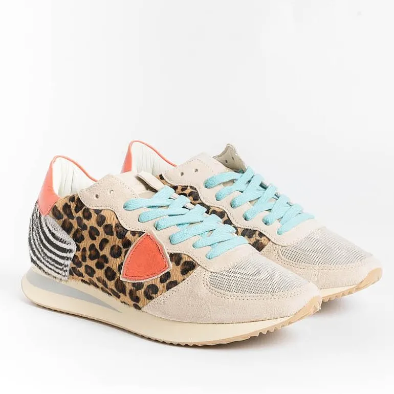 Philippe Model Paris Sneakers*Philippe Model - Sneakers Tzld An10 - Tropez - Pop Animal Orange