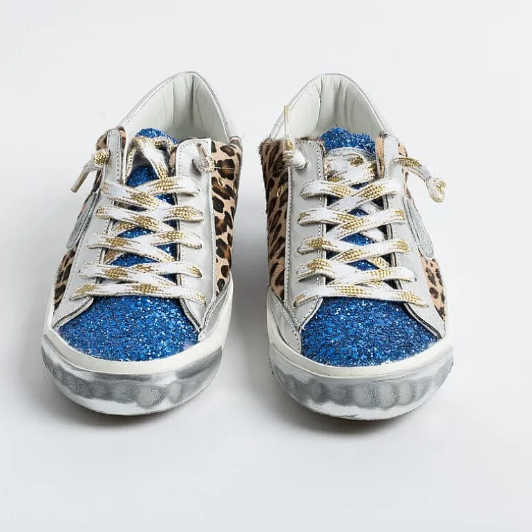 Philippe Model Paris Sneakers*Philippe Model - Sneakers Prld Lg01 - Parisx - Leopard Bluette