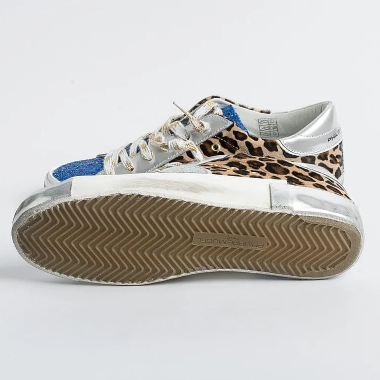 Philippe Model Paris Sneakers*Philippe Model - Sneakers Prld Lg01 - Parisx - Leopard Bluette