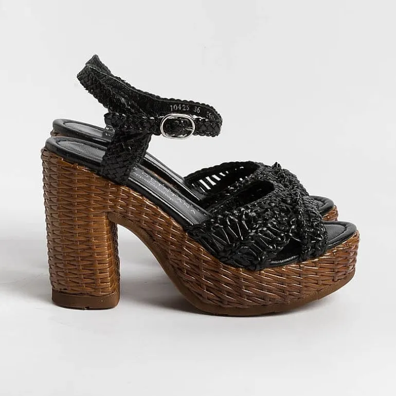 PONS QUINTANA Sandals With Heel* - Sandals With Heels - Cannes - 10425 - Black