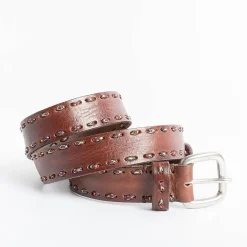 PUNTO VITA Belts* - Belt Pv1137 - Dark Brown / Embroidery