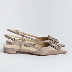 Roberto Festa Slingbacks*Roberto Festival - Sling Back - Lavender Model - Taupe Silk