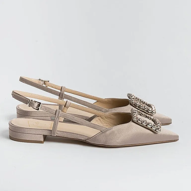 Roberto Festa Slingbacks*Roberto Festival - Sling Back - Lavender Model - Taupe Silk
