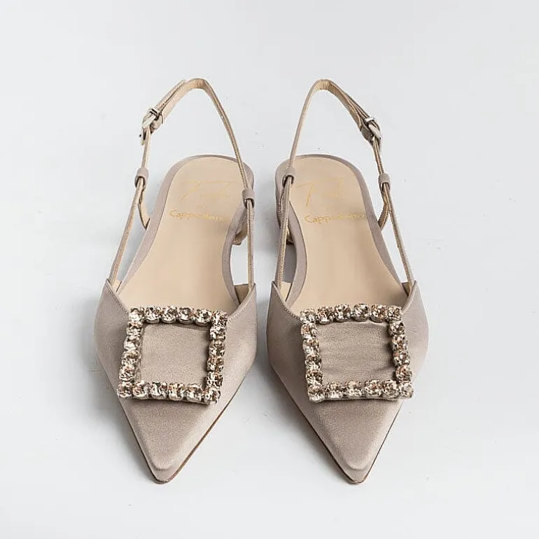 Roberto Festa Slingbacks*Roberto Festival - Sling Back - Lavender Model - Taupe Silk
