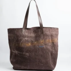 SACHET Tote Bags* - Shoulder Bag - 485 - Vintage Dark Brown Fabric