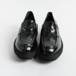 POESIE VENEZIANE Loafers*Venetian Poetry - Moccasin -Fsl23 - Black Abrasivato